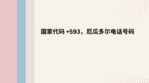 国家代码 +593，厄瓜多尔电话号码