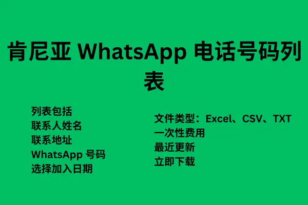 肯尼亚 WhatsApp 电话号码列表